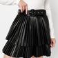 Pleated Mini Skirt with Belt