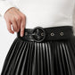 Pleated Mini Skirt with Belt