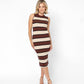 Striped Ribbed Midi Dress