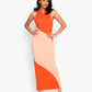 Stretchy Colorblock Cuello Redondo Vestido Maxi