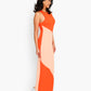 Stretchy Colorblock Cuello Redondo Vestido Maxi