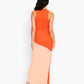 Stretchy Colorblock Cuello Redondo Vestido Maxi