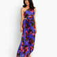 Midnight Floral Asymmetrical Dress