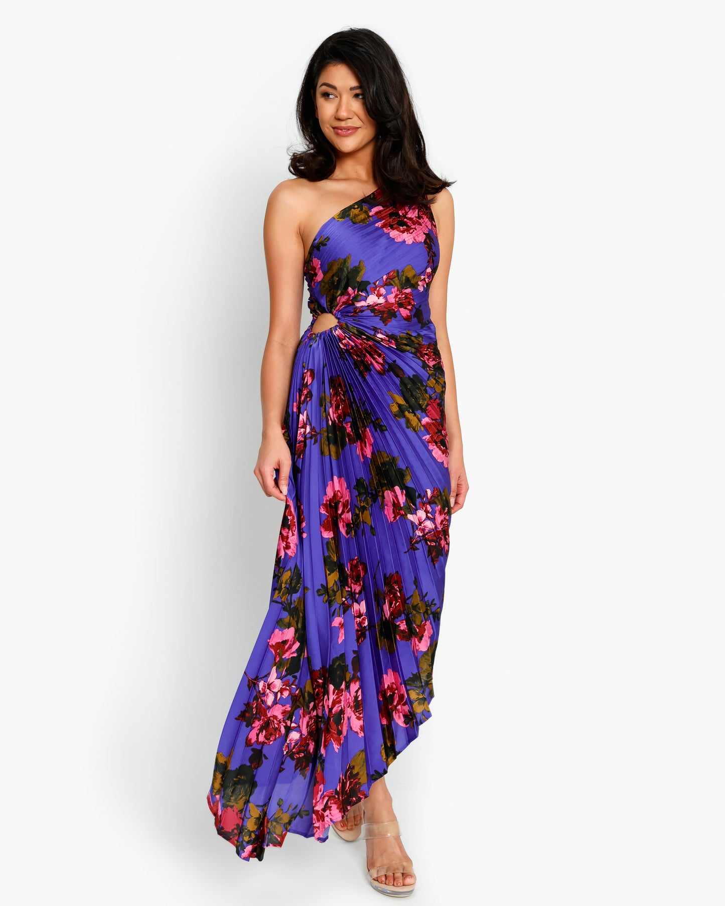 Midnight Floral Asymmetrical Dress