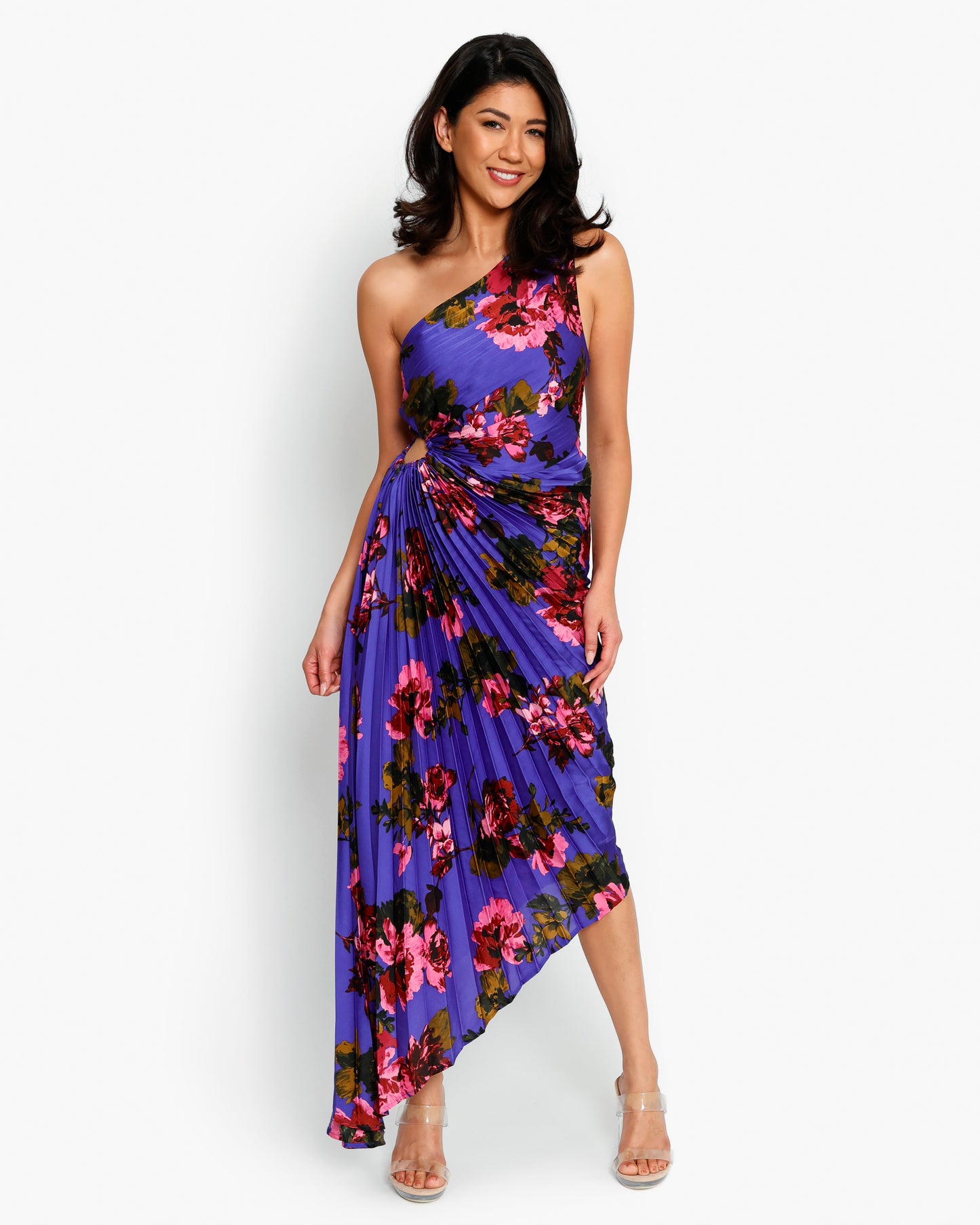 Midnight Floral Asymmetrical Dress