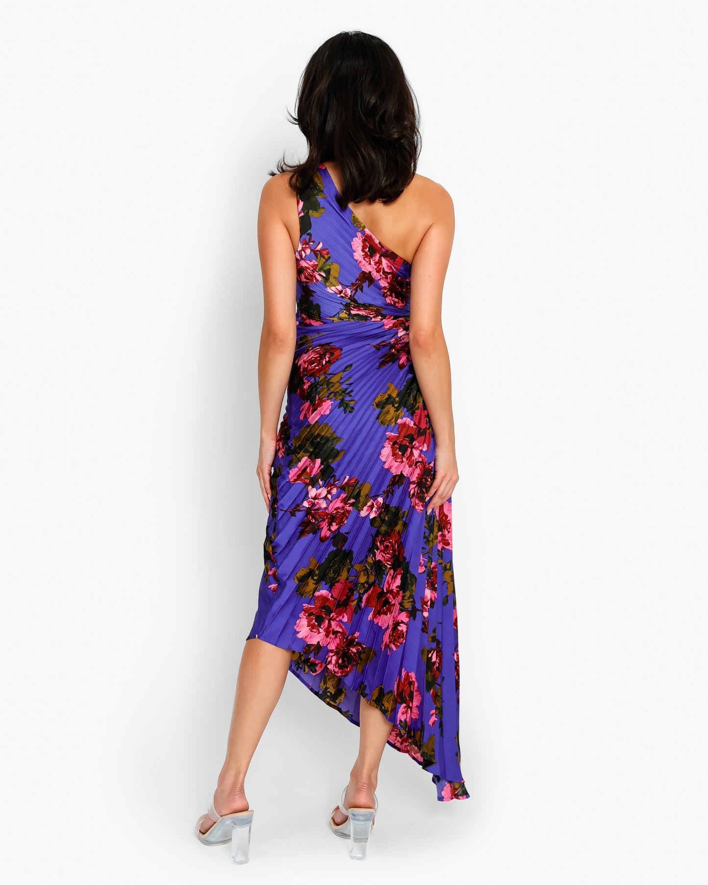 Midnight Floral Asymmetrical Dress