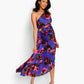 Midnight Floral Asymmetrical Dress