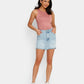 High Low Acid Wash Denim Skirt