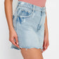 High Low Acid Wash Denim Skirt